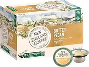 New England Coffee Butter Pecan Medium Roast Single Serve Pods, 12ct Box (Pack of 6)