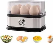 Smart Egg Cooker with Auto Shut, Electric Rapid Egg Cooker for Soft, Medium, Hard Boiled, Poacher, Boiler Kitchen Gadgets for 6 Egg, Stainless Steel Eggs Poacher with Silicone Insulation Clip (1PCS)
