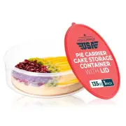 Pie Carrier Cake Storage Container with Lid | 10.5" Large Round Plastic Cupca...