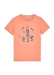 Moncler Kids Logo-print Cotton T-shirt - Pink Salmon - 18 Months 18 months