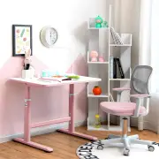 CostwayChildren Study Computer Chair with Adjustable Height, Lumbar Support for Home, School, Office -Pink