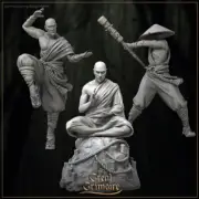 Exiled Monk Set | Great Grimoire | RPG D&D Wargaming 3D Printed Miniature