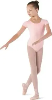 NEW NWT Girls Sz 8 / 10 Pink Ballet Dance Stretchy Short Sleeve Leotard BLOCH