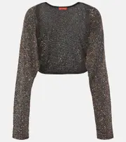 [Altuzarra] Altuzarra Alimia metallic knit sweater AU 16 black