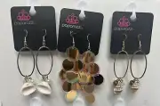 paparazzi jewelry 3 Pairs of earrings vintage Beach Shell And Shimmer Vibe! New