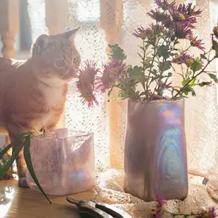 掬涵手工藝術玻璃花瓶收納罐莫蘭迪花器裝飾擺件設餐桌面美式北歐