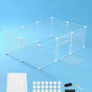 OZNALA 10 Panel Pet Dog Playpen Puppy Exercise Cage Enclosure Fence Metal Play Pen White