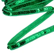 11 Yard Sequins Trim Ribbon 0.5 Inch Sequin Gimp Braid Trim, Green