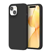 ZUSLAB for Apple iPhone 15 Case Liquid Silicone Anti-Scratch Gel Rubber Shockproof Protective Cover with Soft Microfiber Lining (2023) - Black