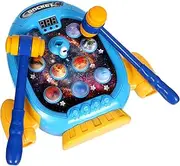 GARIOUANS Space Themed Whack with Hammers Interactive Educational for Fun Hitting Game Enhances Rhythm Coordination Safe Material Engaging Music Game for All Skills