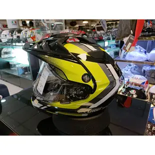 瀧澤部品 日本 SHOEI HORNET ADV 全罩安全帽 越野帽 SOVEREIGN TC-3 黑黃白 多功能鳥帽