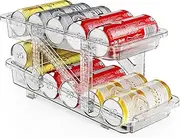 Soda Can Dispenser for Refrigerator Can Holders for Fridge,Adjustable Width Soda Can Organizer for Refrigerator,Drink Organizer for Fridge Suitable for Storage Cabinet and Pantry Clear