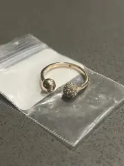 New Authentic Pandora Rose Gold Polished & Pavé Open Ring 188316CZ Size 48/4.5