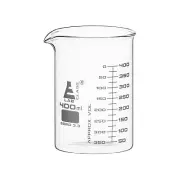 Eisco Labs 400ml Beaker, Low Form, Dual Scale - ASTM - Borosilicate Glass