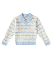 [Scotch & Soda Kids] Scotch & Soda Kids Striped pointelle polo swetaer Y 16 white
