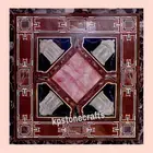 Trieste Black Marble Coffee Table Top – 41" Square Inlaid with Multi-Colored Sem