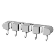 1 Set Mop Hook Sturdy Space-Saving Mop Holder with 5 Hook Durable Wall Mount Broom Storage Rack for Home Bathroom