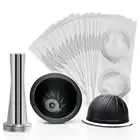 Refillable Coffee Capsules + Disposable Aluminum Foil Tool For Nespresso Vertuo