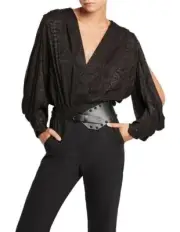 New Sass & Bide Secret Encounters Cutout Bodysuit Top in Black 36 6 Party $450