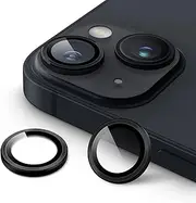 JETech Camera Lens Protector for iPhone 14 6.1-Inch and iPhone 14 Plus 6.7-Inch, 9H Tempered Glass Metal Individual Ring Cover, HD Clear, 1 Set (Midnight)