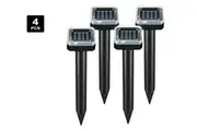 SpringUp 4pcs Garden Snake Repeller Multi Pulse Ultrasonic Solar Powered Pest Repellent