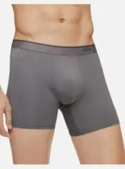 Calvin Klein Men's Underwear Microfiber Logo Boxer Briefs Grey Sky Size Medium