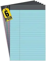 1InTheOffice Notepads, 5'' x 8'', Narrow Ruled, Pastels, 50 Sheets/Pad, 1 Pad/Pack, Stationary