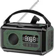 12000mAh Emergency Radio, Portable AM/FM/NOAA Radio with 2 Solar Panels, Hand Crank Radios with Flashlight Reading Lamp SOS, Power Bank SOS Alarm for Home & Outdoor Emergency