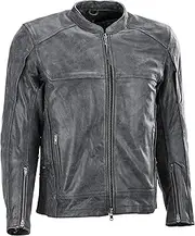 [Highway 21] Gunner Jacket, Leather Motorcycle Gear with Zippered Vents and Mesh Lining, Unisex Adult Riding Apparel