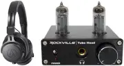 Audio Technica ATH-M60X Closed-Back Pro Monitor Headphones+Tube Headphone Amp