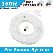 PREMIUM HD 150Ft BNC CABLE FOR SWANN 5580 DVR, 4580 Dvr, CODV8-55804B2D-US
