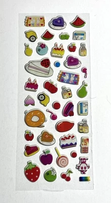 Kawaii Desserts & Sweets Puffy Stickers – Cake, Candy, Donuts – Scrapbooking
