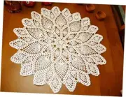 Beige Handmade Crochet Cotton Table Cloth Lace Doilies Round Lace Tablecloths