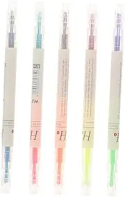 NAMOARLY 5Pcs Colorful Fluorescent Marker Pens Multi Purpose Highlighter Set for School Office and Arts Comfortable Grip Smooth Writing for Adults and Students