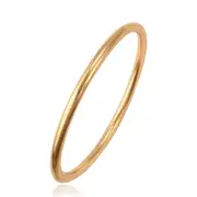 18k Yellow Gold F 65mm 2.5'' Bangle Bracelet 4mm Solid Womens Plain Round Band