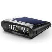 Car Wireless HUD Headup Display Solar GPS Digital Speedometer with LCD Screen Overspeed Alarm black