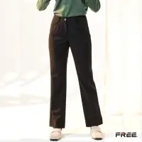在飛比找momo購物網優惠-【FREE】進口毛料後蓋口袋條紋長褲(黑色)