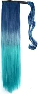 Remeehi Straight Wrap Around Ponytail Extension For Women Ombre Synthetic Clip In Ponytail Hair 7#