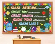 Growth Mindset Bulletin Board Back to School Positive Educational Sayings Classroom Decorations Great Attitude Day Month Year Life Cutouts for School Office Kindergarten Chalkboard Wall Door Decor