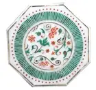 White Marble Coffee Table Top Gemstone Inlay Work Entryway Table for Restaurant