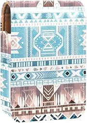 Lipstick Case,Portable Makeup Bag Cosmetic Pouch,Lipstick Holder Makeup Organizer,Ethnic and Rhombus Geometry