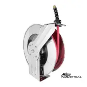 Milton® SS Hose Reel Retractable, 1/4" ID x 50' w/ ULR Hose w/ 1/4" NPT, 300 PS