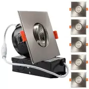 6-Pack 3 Inch Gimbal LED Recessed Light Square Adjustable Downlight with J-Box