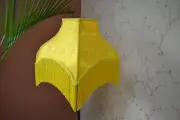 Lampshade square lemon yellow hand-stitched table lampshade floor lampshade