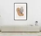 Leaves Print, Digital Wall Art, Line Art Framed Leaves Wall Art