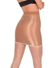 Tempeste Sheer Glossy Nylon Compression Short Skirt