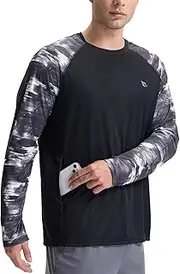 [baleaf] Men's Rash Guard Long Sleeve Shirt UPF 50+ Sun Protection Long Sleeves Quick Drying Sports Long Sleeve T-Shirt
