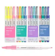 Monami Essenti Twin Pastel Color Highlighter Pen Marker 4color SET Chisel 2~4mm