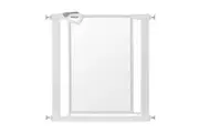Clear Pet Dog Safety Gate Enclosure Adjustable Security Barrier Guard Fencing for Kitchen Stair Door Way 77.5cm Height 10cm Extension White