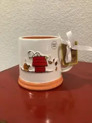 RAE DUNN x Peanuts Snoopy Thanksgiving Mug/Cup Give Thanks Double Sided ~NEW~